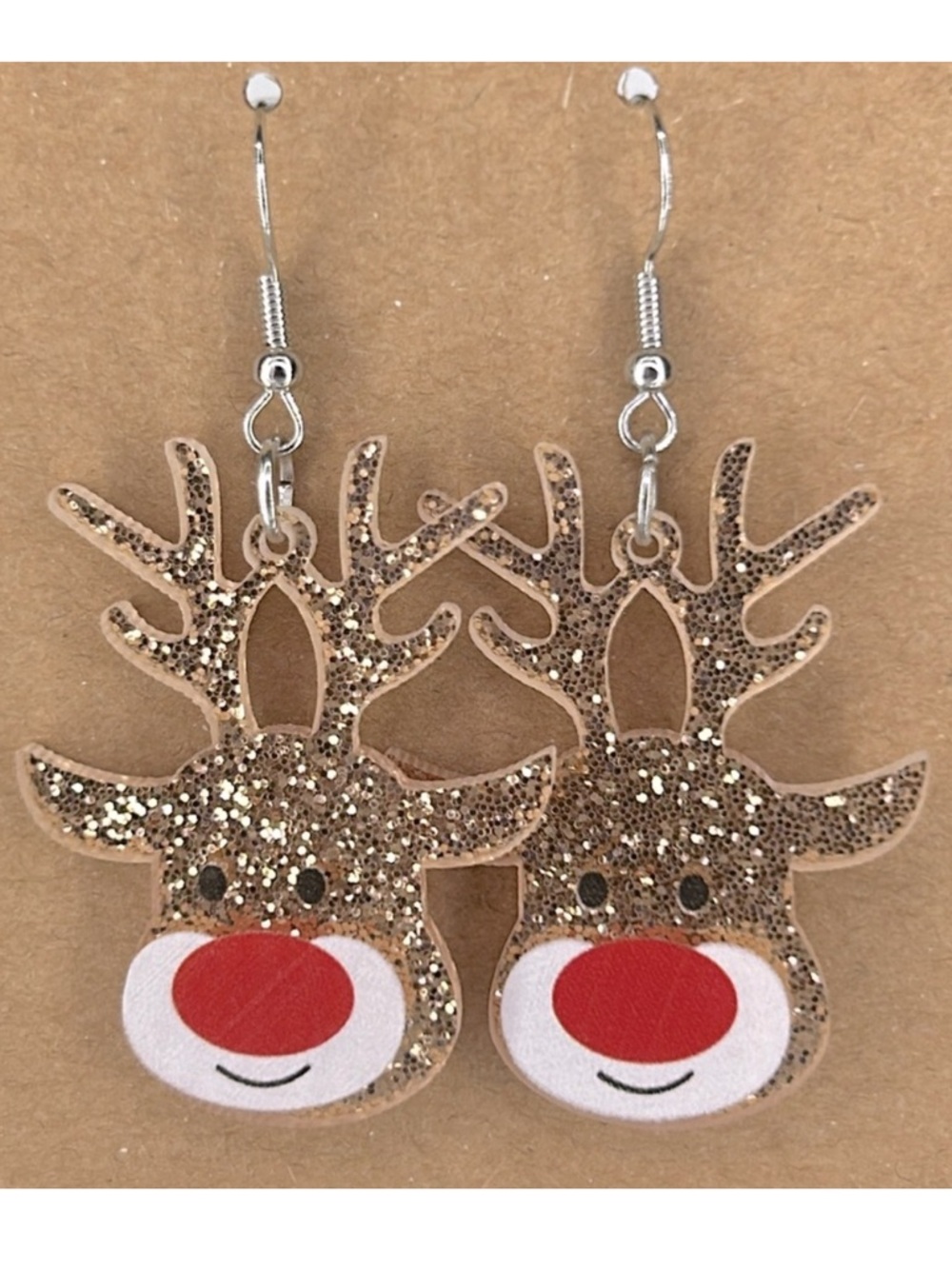 Festive Acrylic Christmas Reindeer Earrings Fashion Jewelry